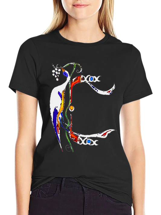 Abstract Art Print Black T-Shirt