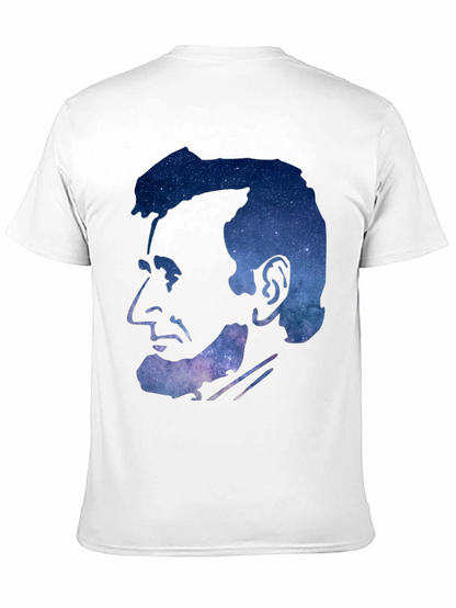 Abraham Lincoln Galaxy Graphic Print Black T-Shirt