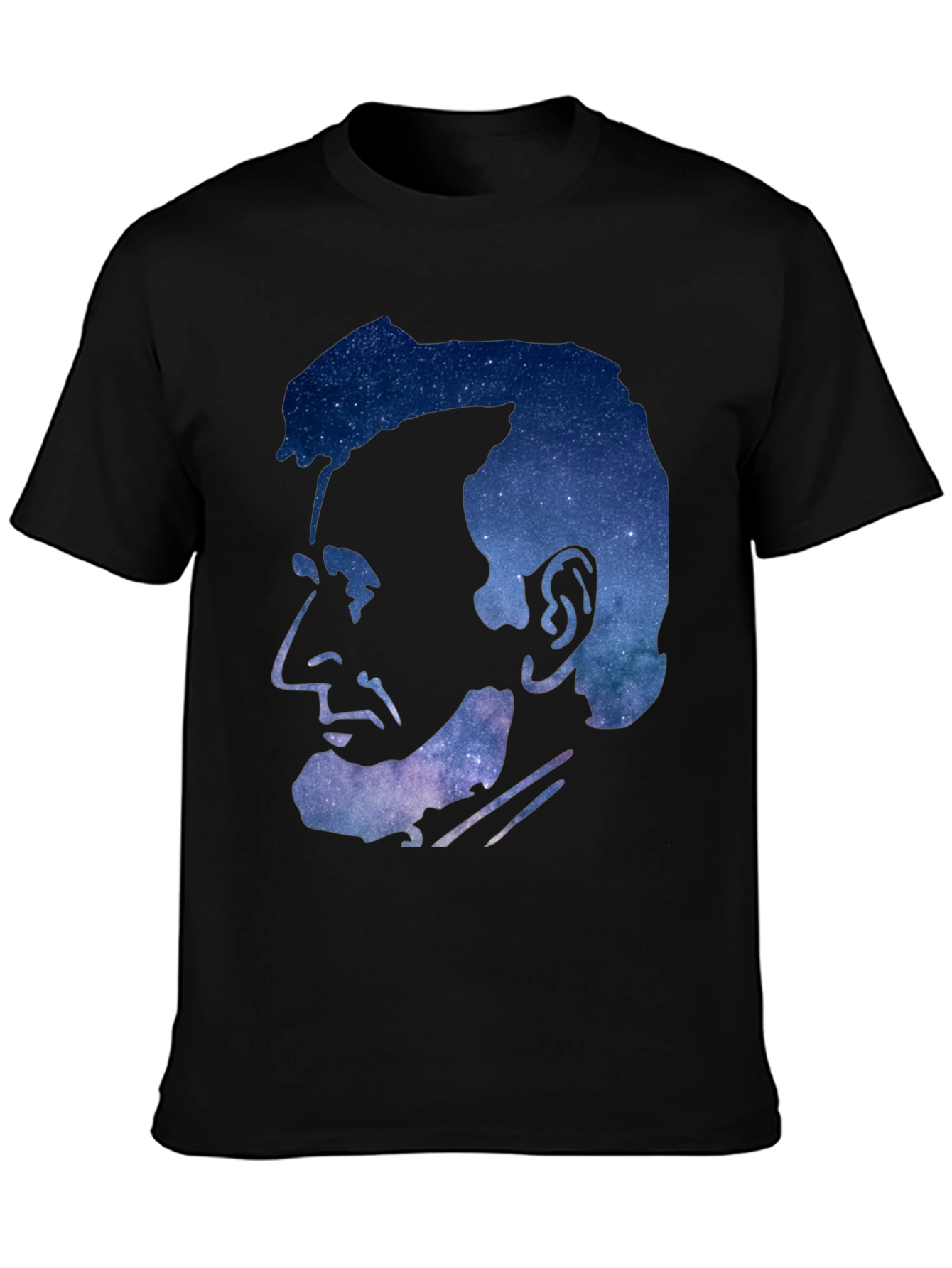 Abraham Lincoln Galaxy Graphic Print Black T-Shirt