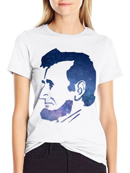 Abraham Lincoln Galaxy Graphic Print Black T-Shirt