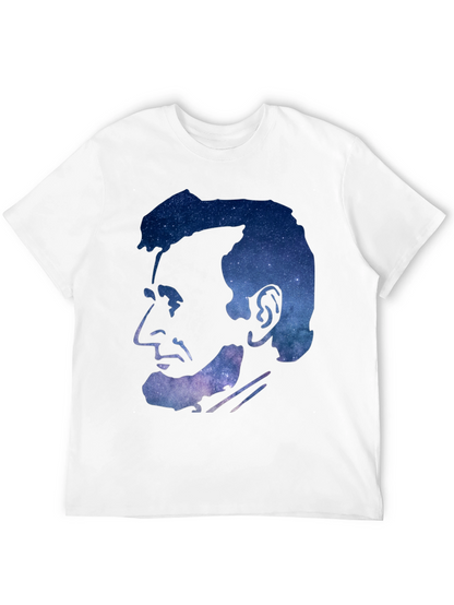Abraham Lincoln Galaxy Graphic Print Black T-Shirt