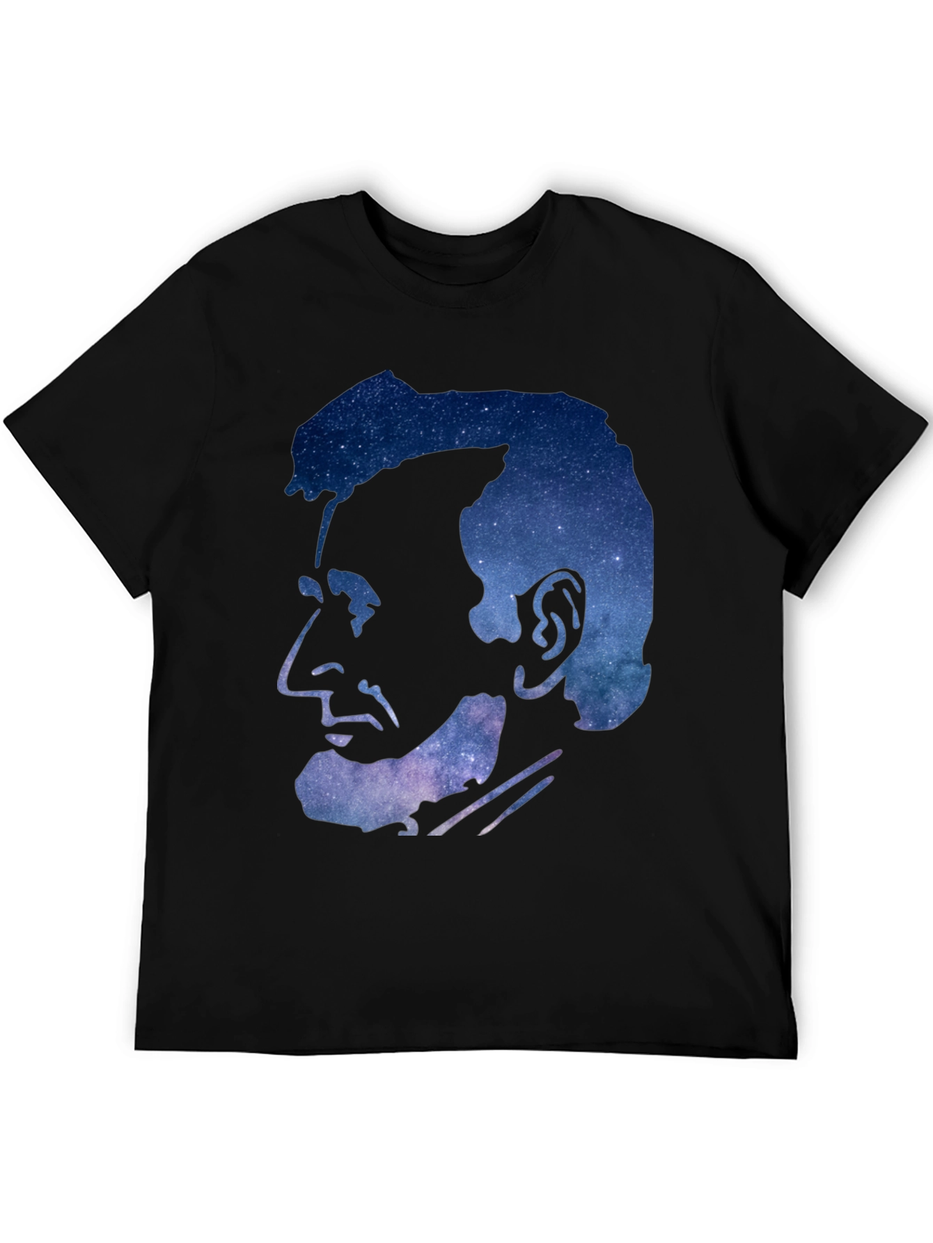 Abraham Lincoln Galaxy Graphic Print Black T-Shirt