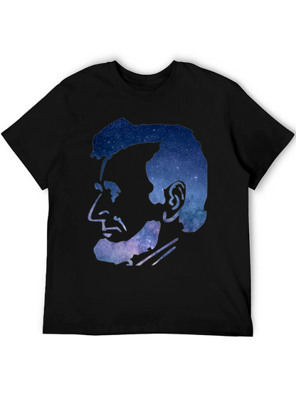 Abraham Lincoln Galaxy Graphic Print Black T-Shirt