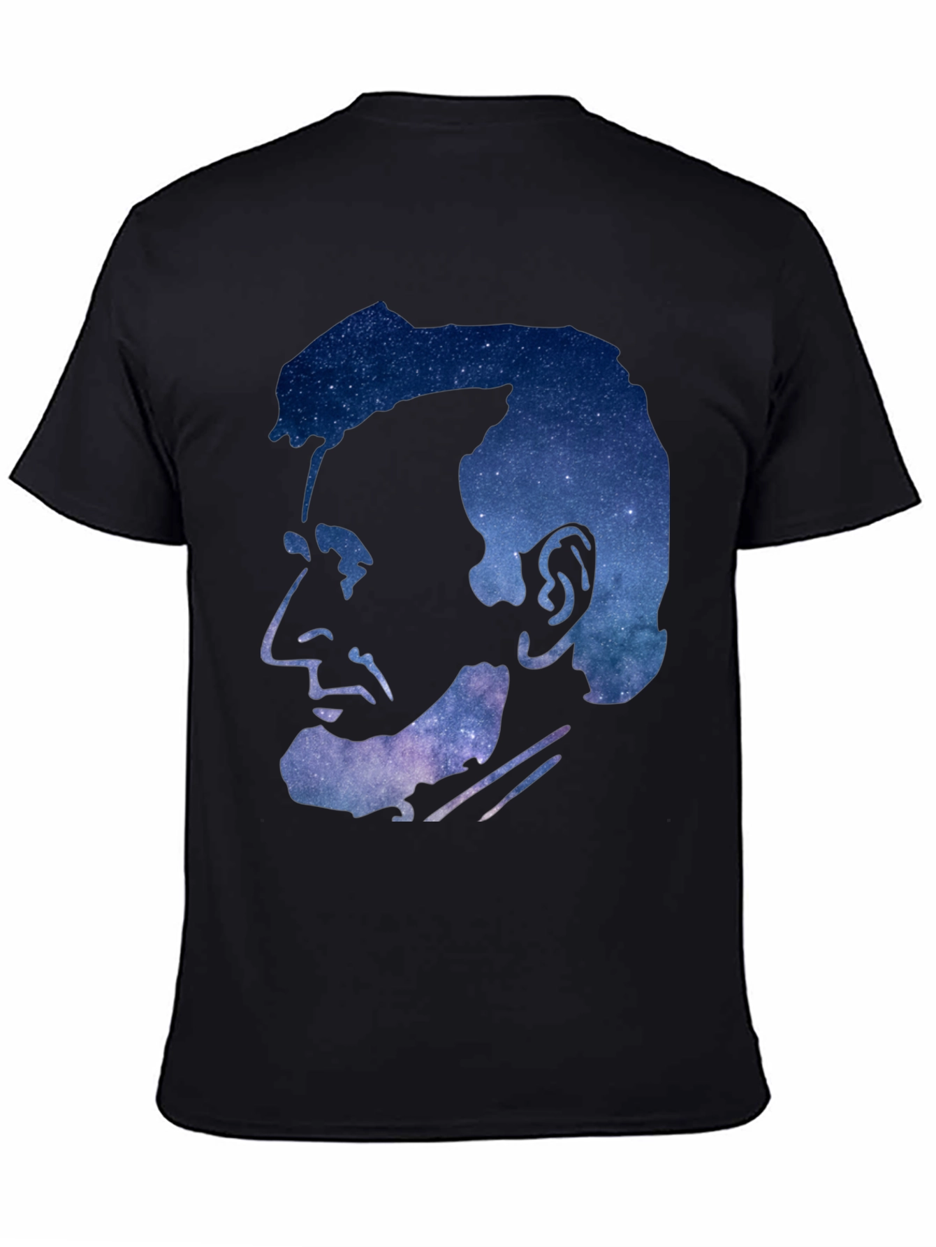 Abraham Lincoln Galaxy Graphic Print Black T-Shirt