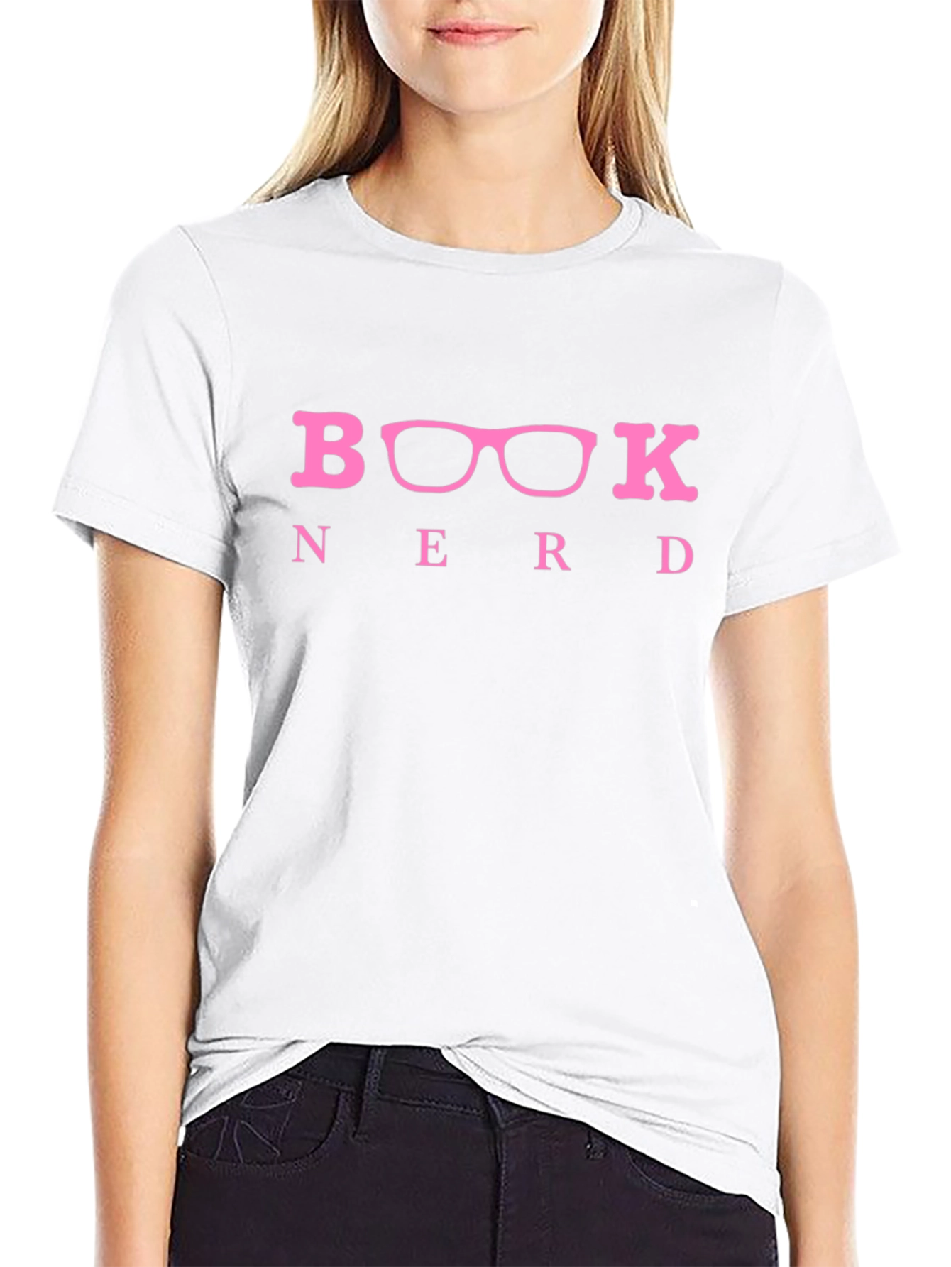 Book Nerd T-Shirt - Black Crew Neck