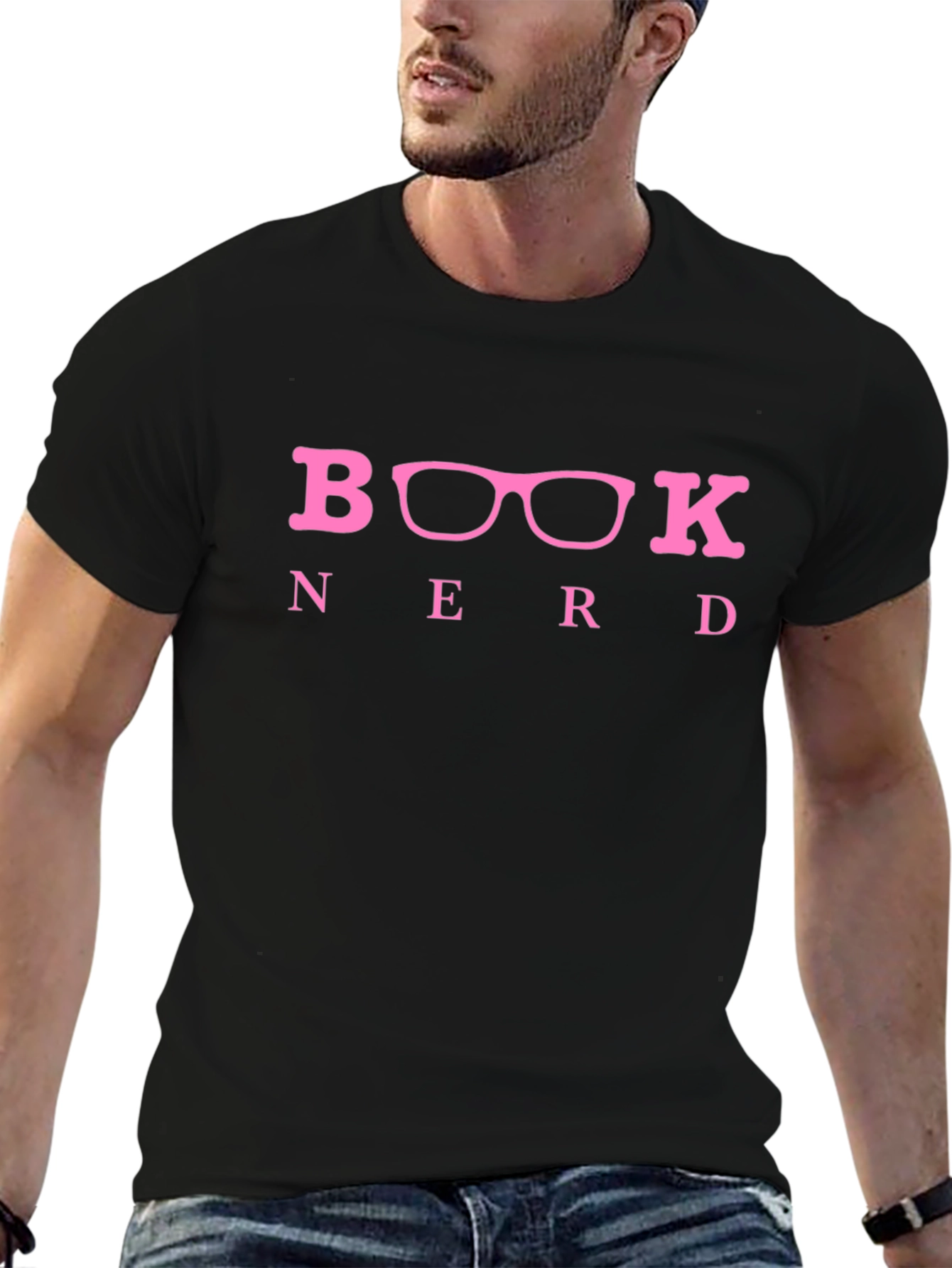 Book Nerd T-Shirt - Black Crew Neck