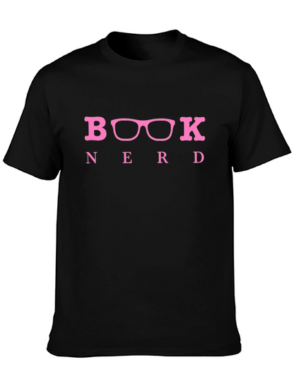 Book Nerd T-Shirt - Black Crew Neck