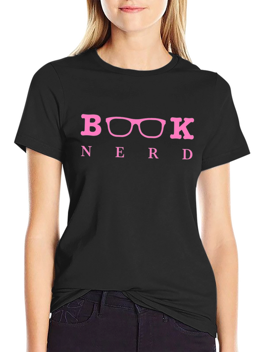 Book Nerd T-Shirt - Black Crew Neck
