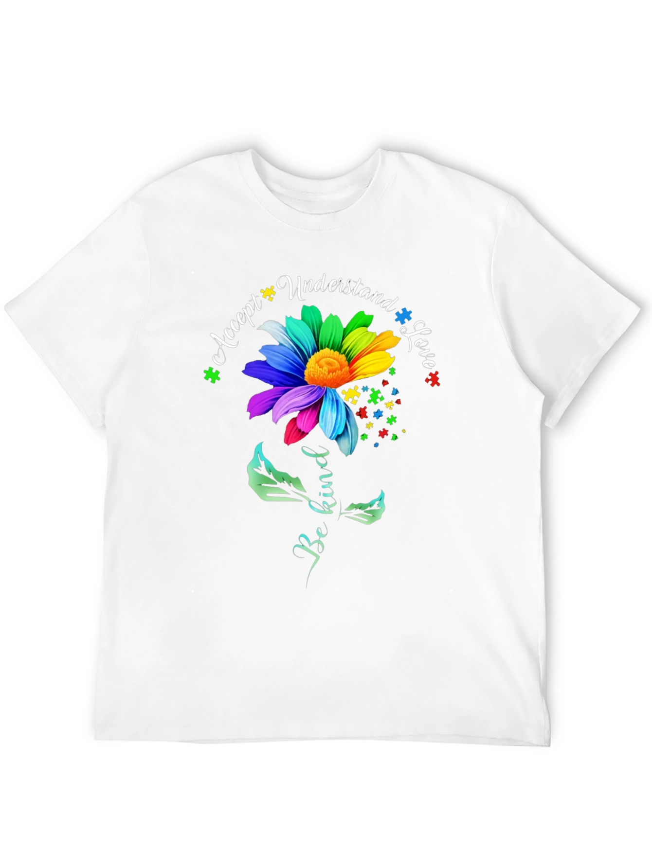 Autism Awareness Flower T-Shirt Be Kind