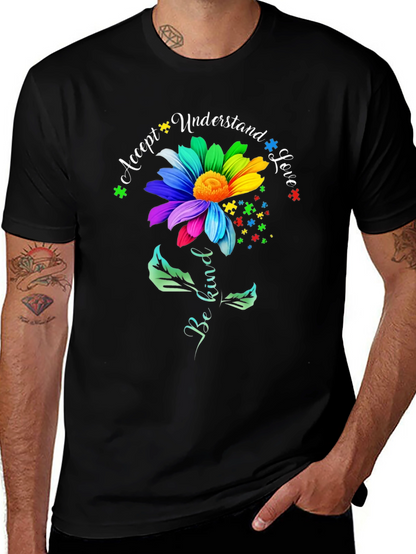 Autism Awareness Flower T-Shirt Be Kind