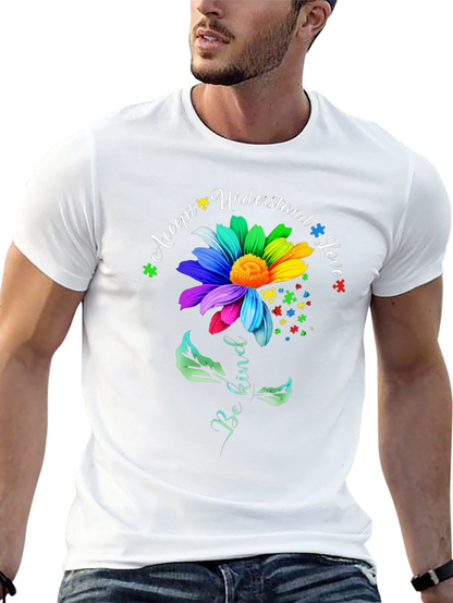 Autism Awareness Flower T-Shirt Be Kind