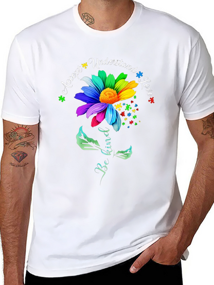 Autism Awareness Flower T-Shirt Be Kind
