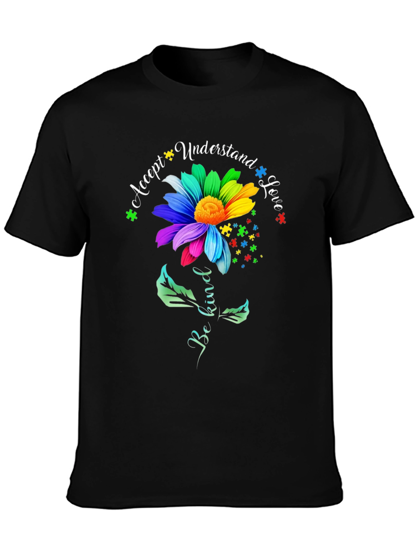 Autism Awareness Flower T-Shirt Be Kind