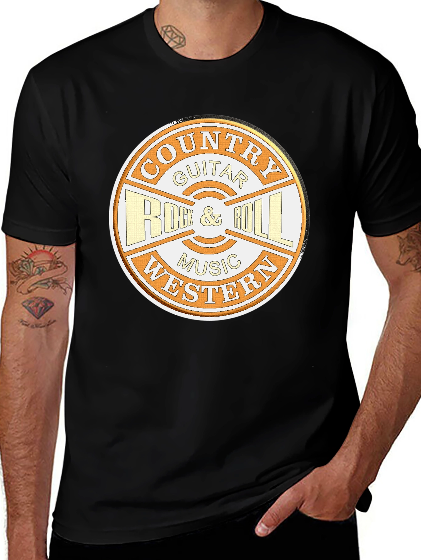 Country Guitar Rock & Roll Music Tee
